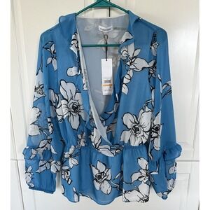 Calvin Klein Womens Dress Shirt Sz Small Rose Prints